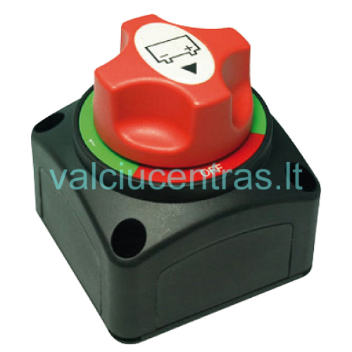 Akumuliatorių perjungėjas, išjungėjas